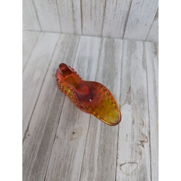 Vintage Fenton Marigold Daisy and Button Glass Shoe 5 1/2" - Picture 5 of 5
